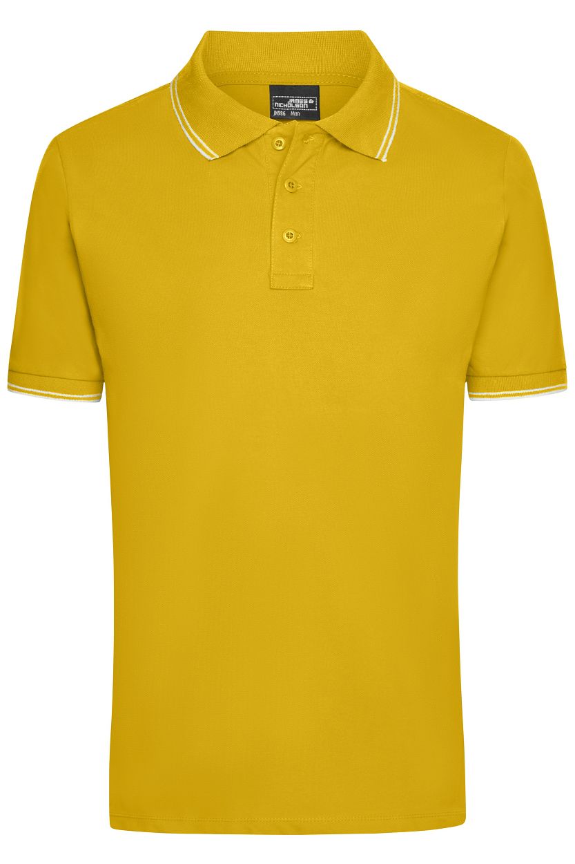 Men's Polo "JN986" in Sun-Yellow/White, Größe 3XL - Daiber