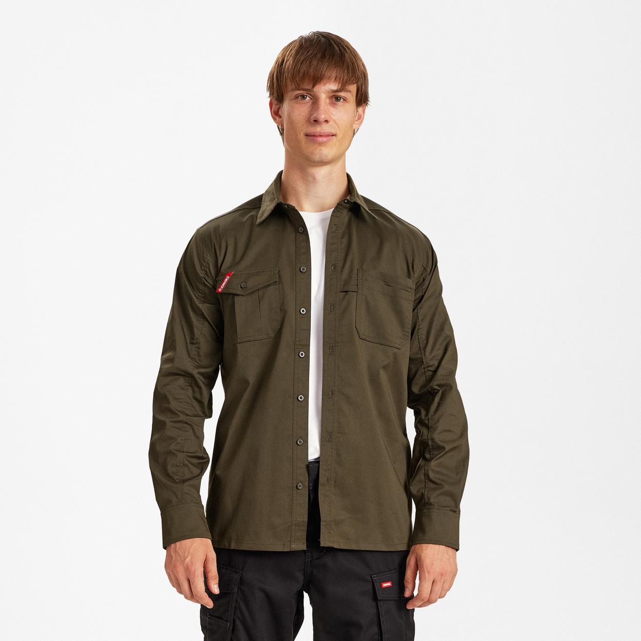 ENGEL Extend Hemd mit Stretch in Forest Green, Größe XS
