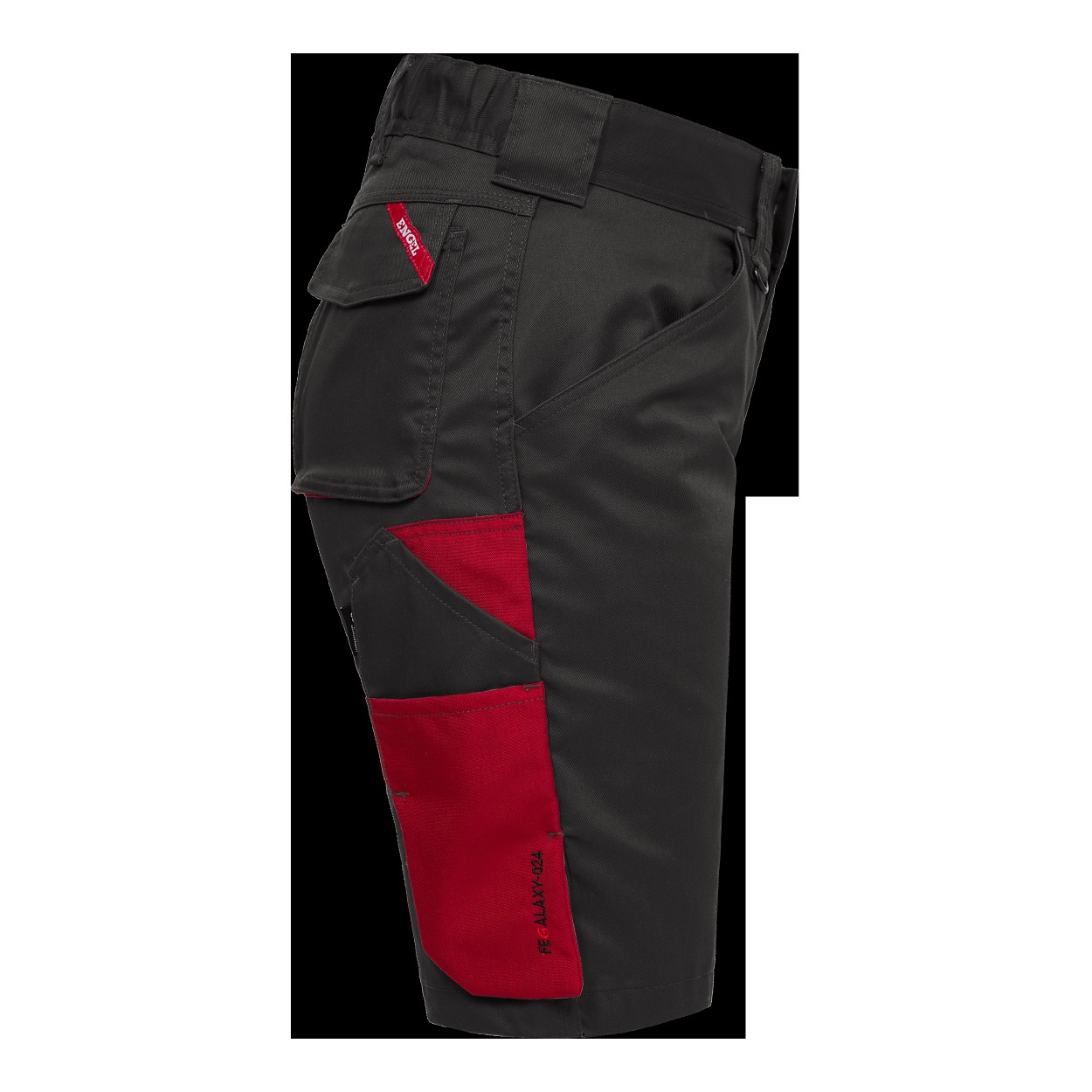 ENGEL Galaxy Damen Arbeitsshorts mit 2-Wege-Stretch in Anthrazit Grau/Tomato Red, Größe 36