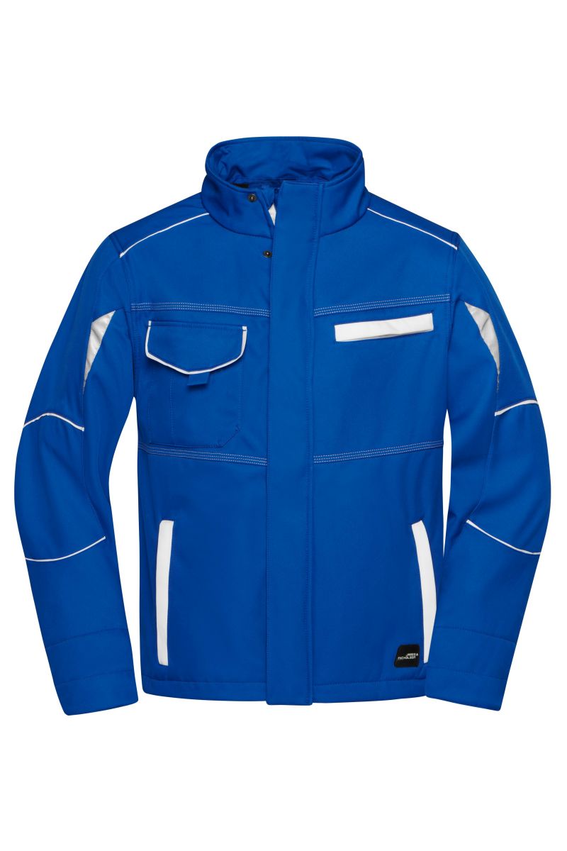 JN851 Workwear Softshell Jacke - COLOR - in Royal / White, Größe S von James & Nicholson