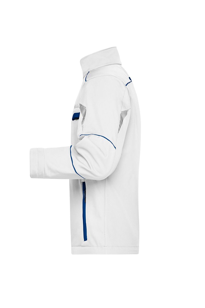 Workwear Softshell Jacket - COLOR - "JN851" in White/Royal, Größe 6XL - Daiber