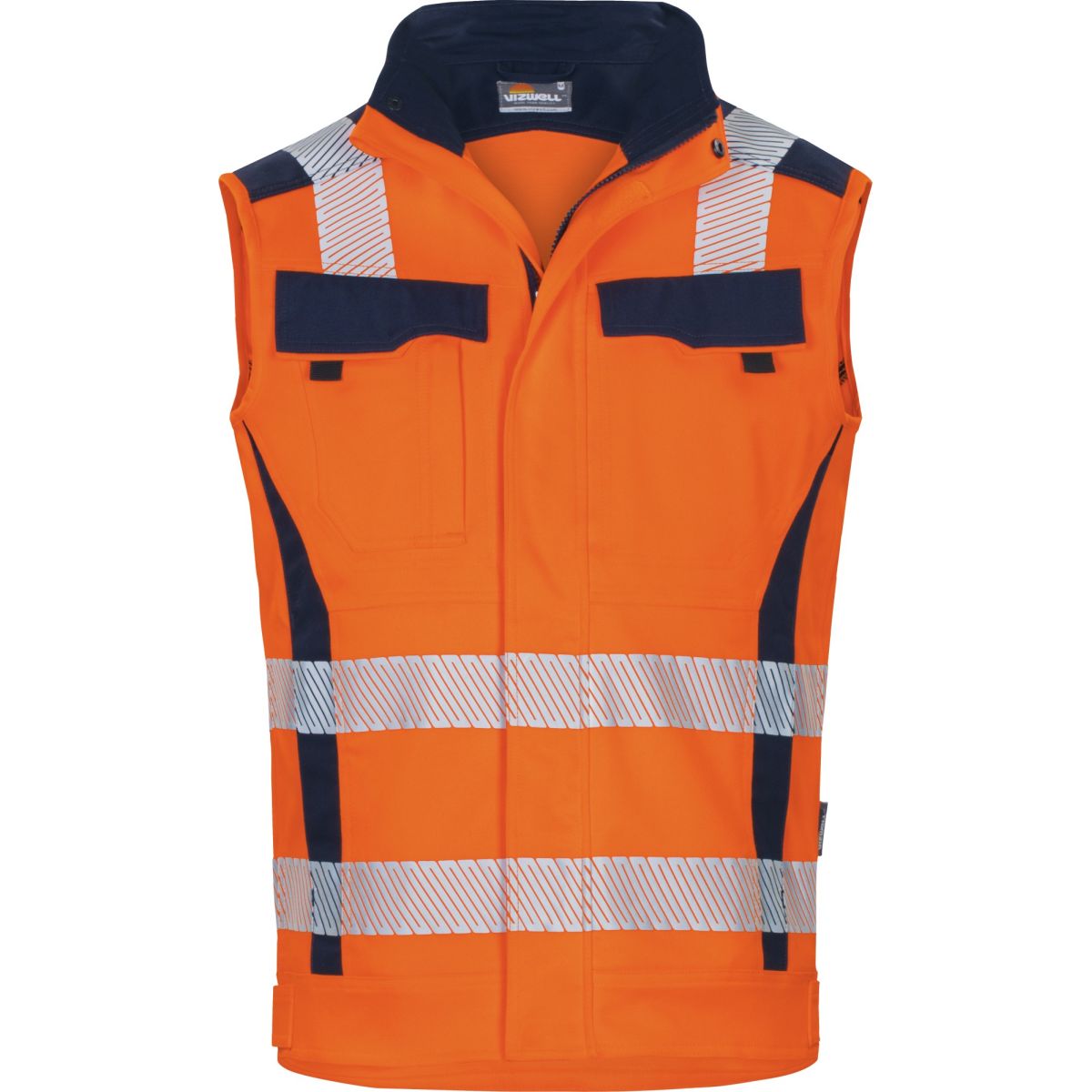Weste Flex-HiVis leuchtorange-marine von Vizwell