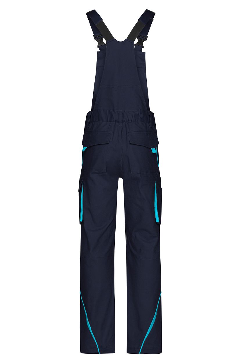 Workwear Pants with Bib - COLOR - "JN848" in Navy/Turquoise, Größe 62 - Daiber