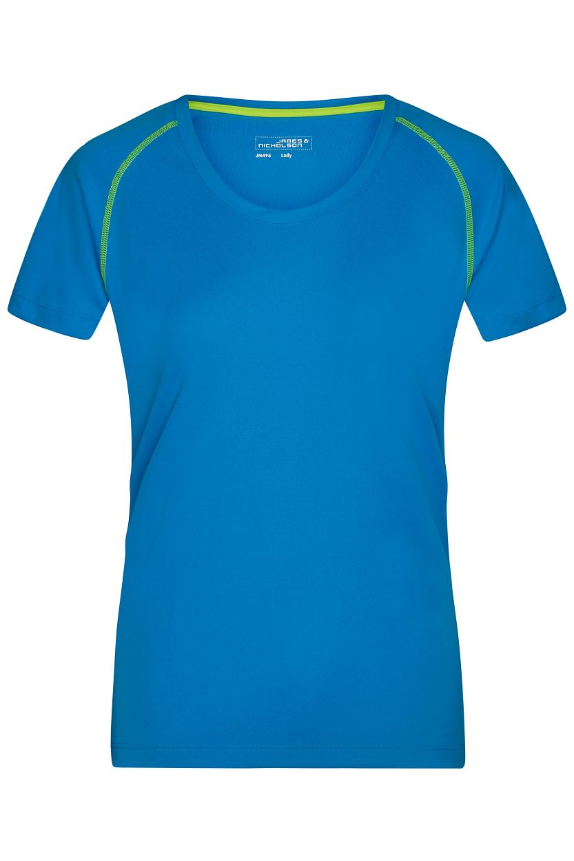 Ladies' Sports T-Shirt "JN495" in Bright-Blue/Bright-Yellow, Größe 2XL - Daiber