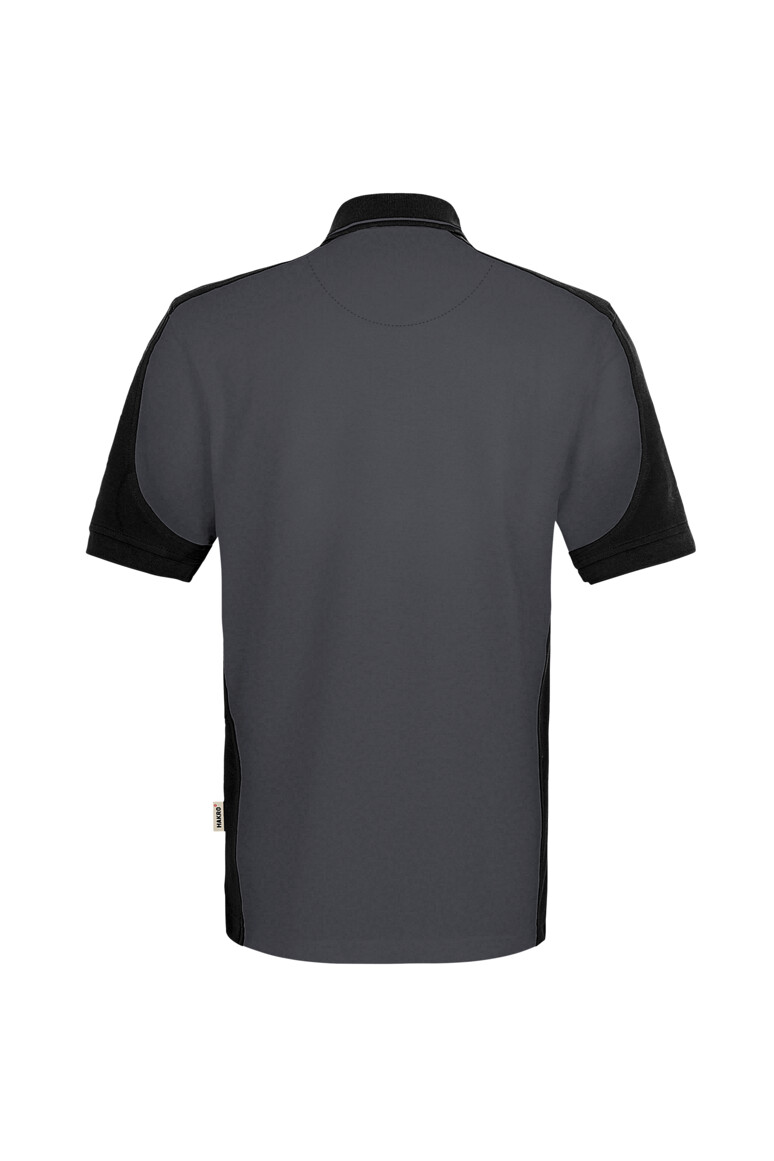 HAKRO 539 Poloshirt Contrast MIKRALINAR® ECO in Karbongrau/Schwarz, Größe 6XL