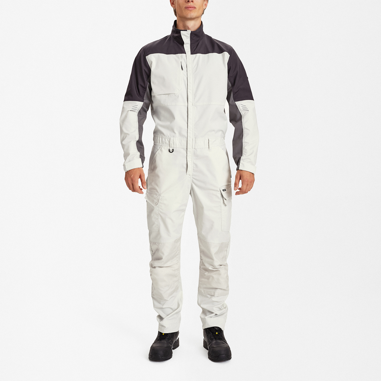 ENGEL Entire Overall mit Stretch in Bone White / Anthracite Grey, Größe XS
