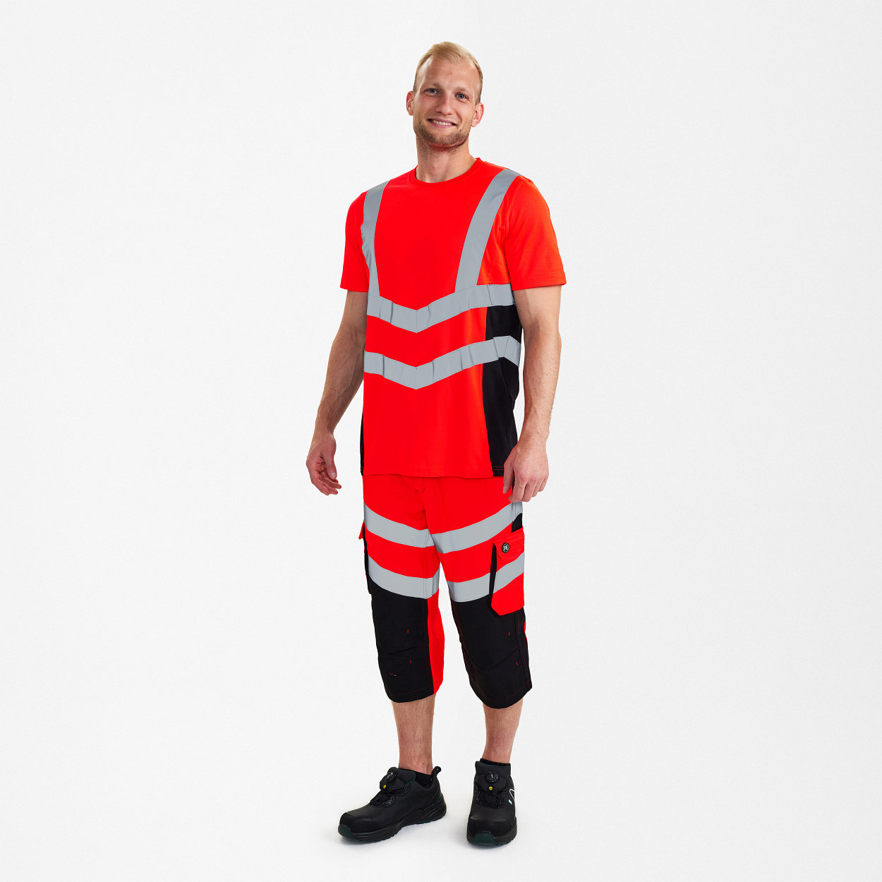 ENGEL Safety T-Shirt in Rot/Schwarz, Größe XS