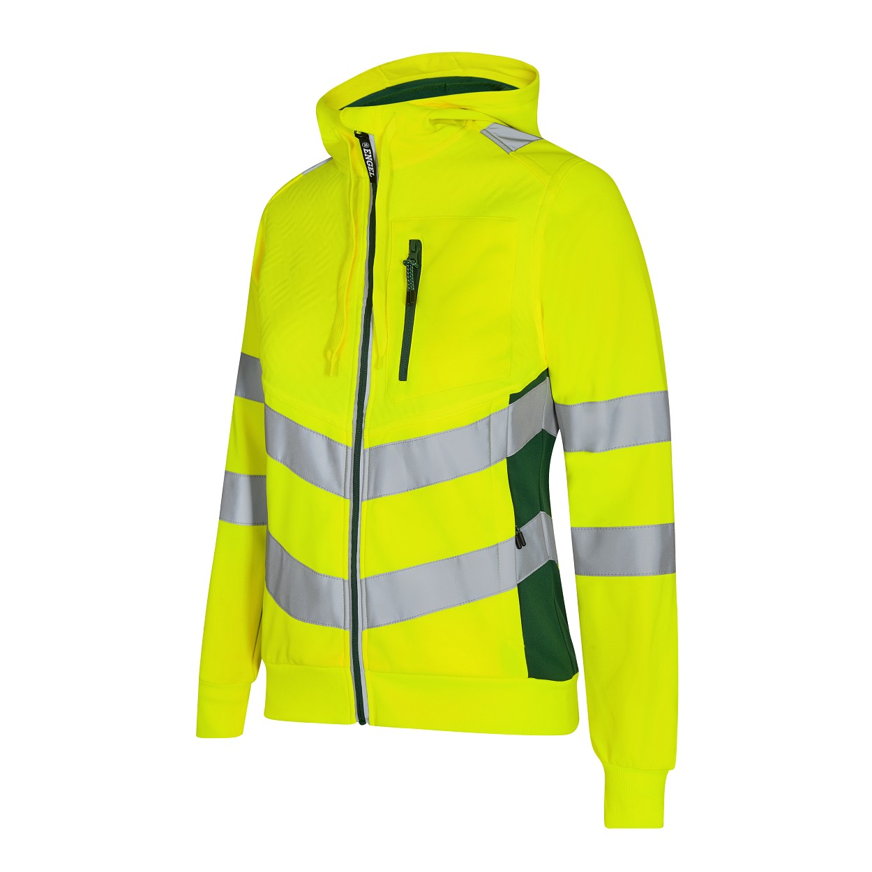 ENGEL Safety Damen Sweatcardigan in Gelb/Grün, Größe XS