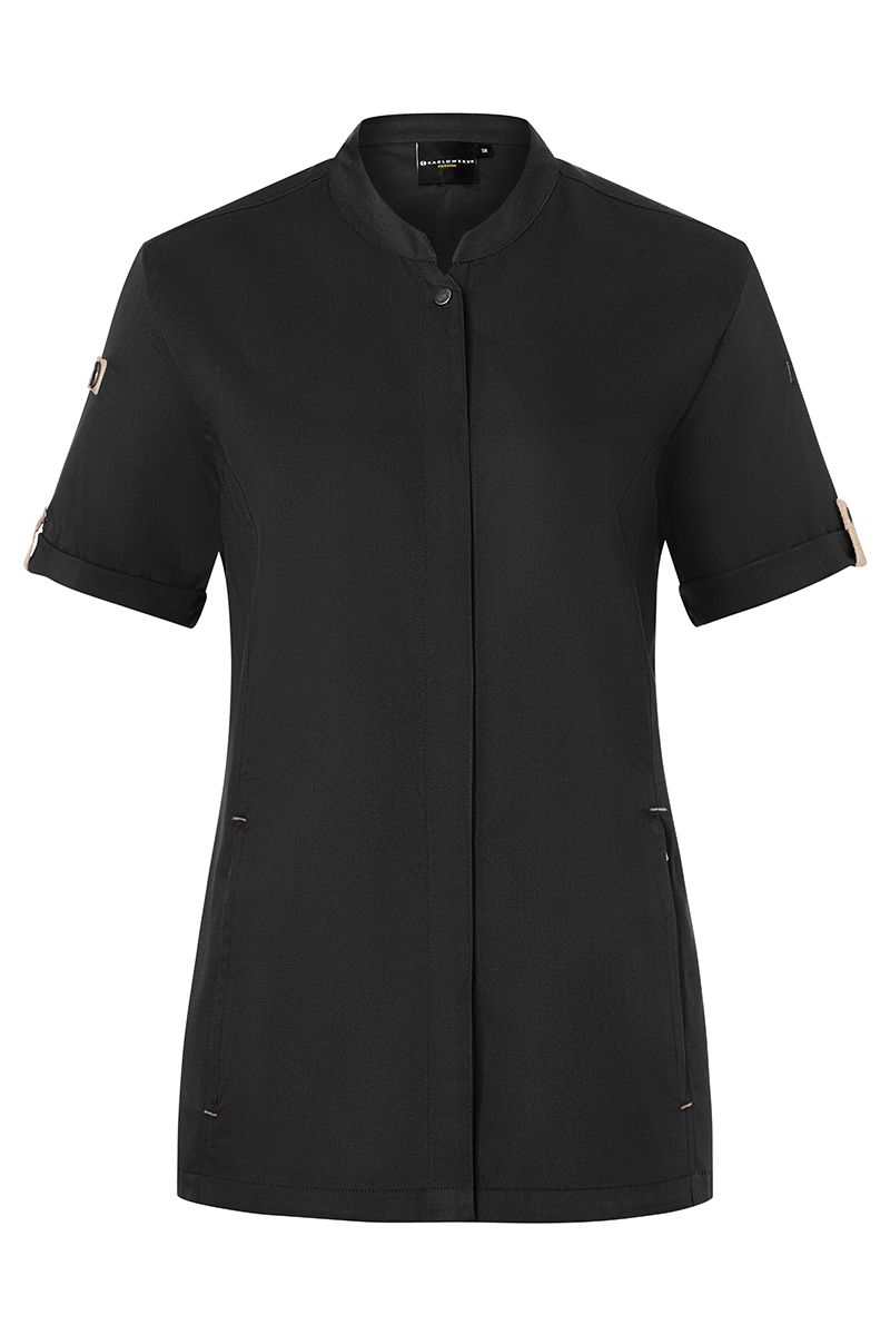 Kurzarm Damenkochjacke Green-Generation Größe 58 in Schwarz von Karlowsky