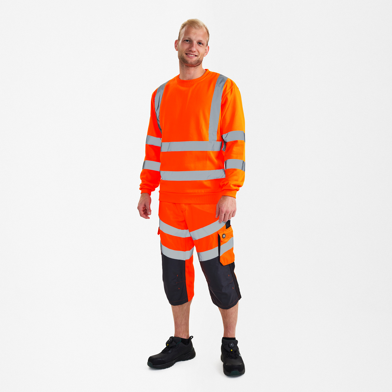 ENGEL Safety Sweatshirt in Hi-vis Orange, Größe XS