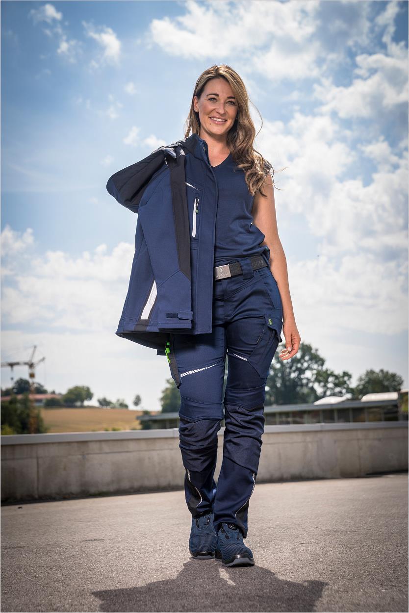 Damen Softshelljacke Flex Line Marine/Schwarz FLXDS, Gr. 52 von Leibwächter