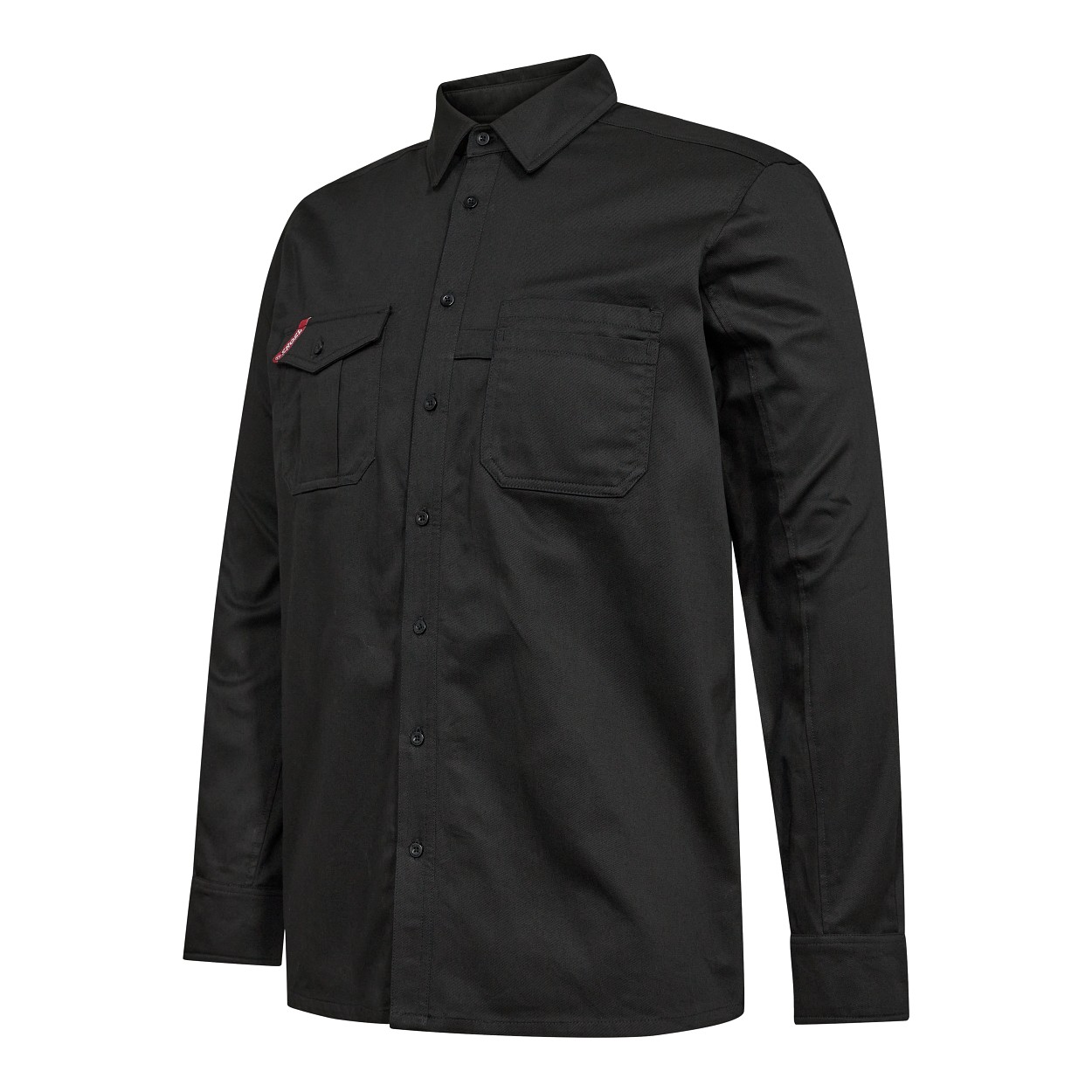 ENGEL Extend Baumwolle Langarm-Hemd in Schwarz, Größe XS