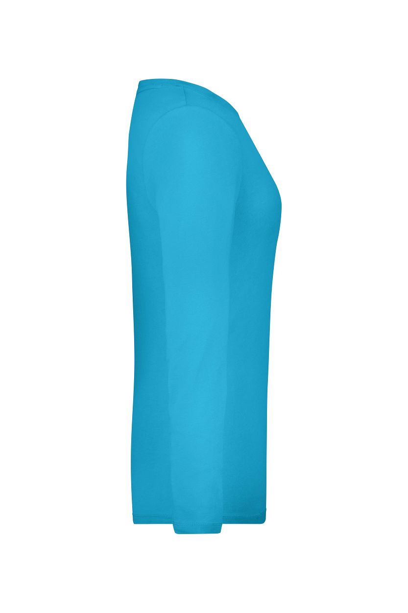 Ladies' Stretch Shirt Long-Sleeved "JN927" in Turquoise, Größe 2XL - Daiber