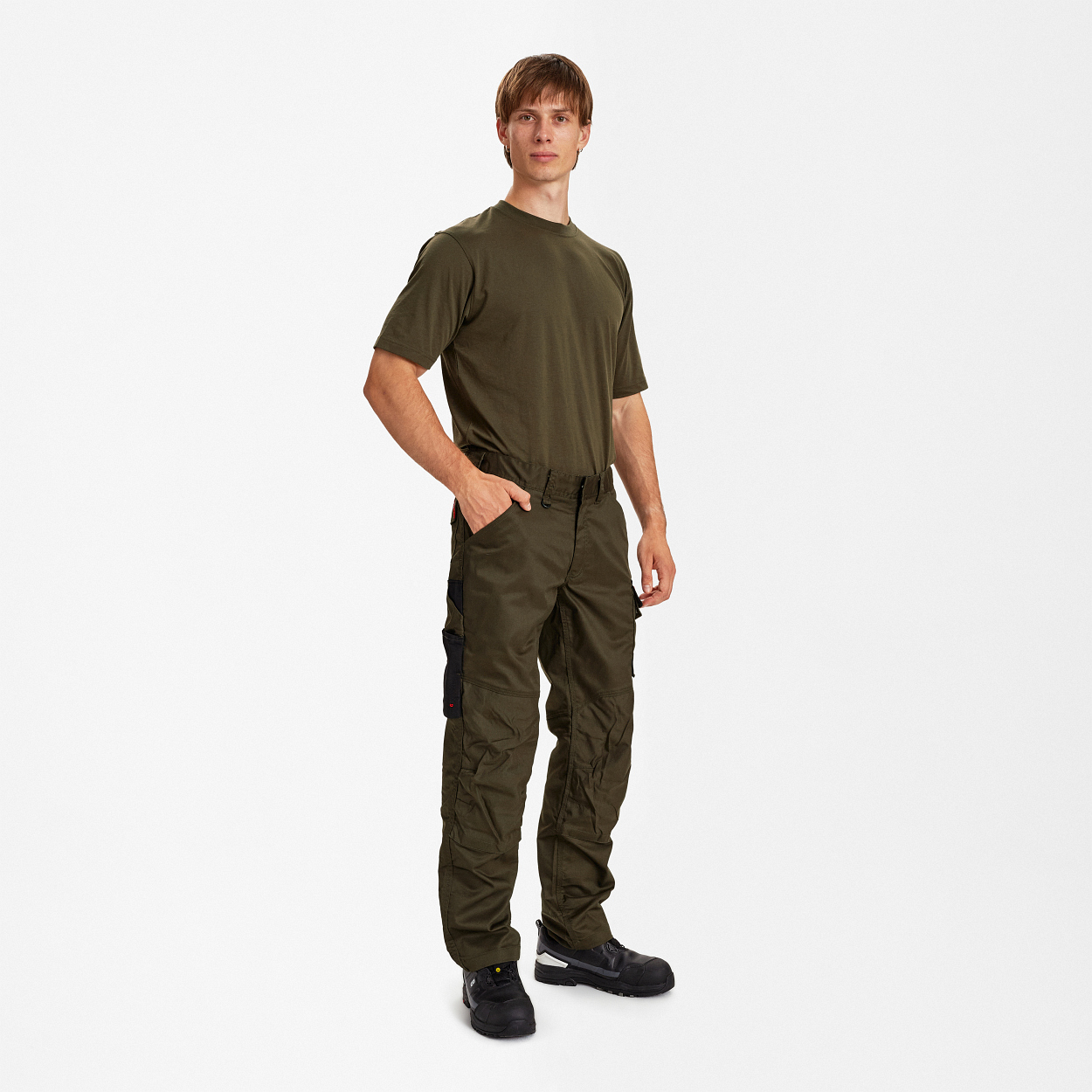 ENGEL Galaxy Arbeitshose mit Stretch in Forest Green/Schwarz, Größe 106