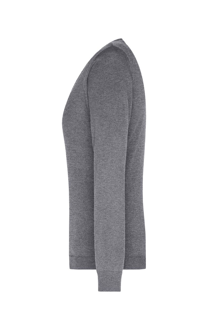 Ladies' V-Neck Pullover "JN658" in Grey-Heather, Größe 2XL - Daiber