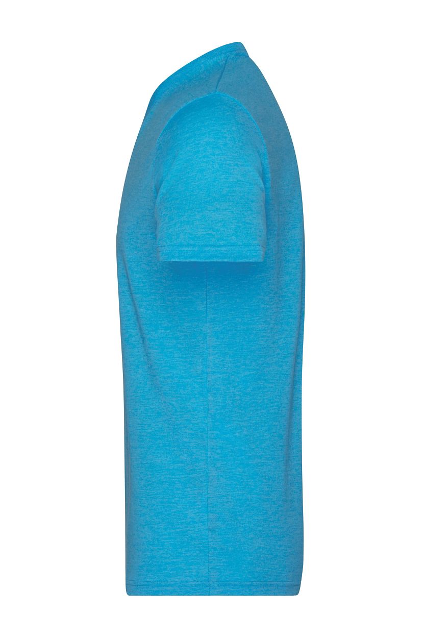 Men's Heather T-Shirt "JN974" in Turquoise-Melange, Größe 3XL - Daiber