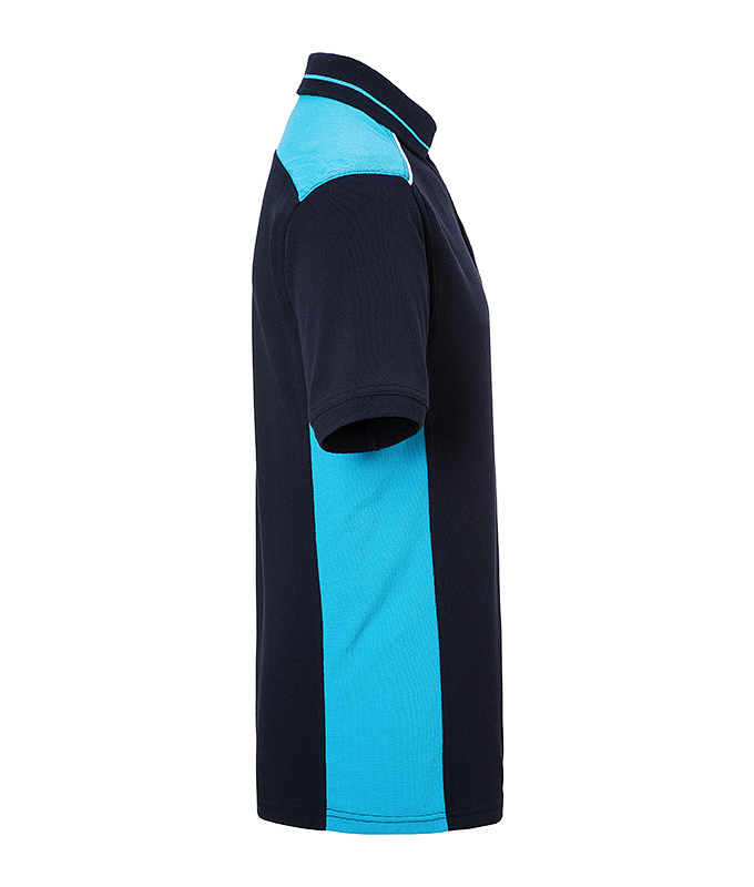 Men's Workwear Polo - COLOR - "JN858" in Navy/Turquoise, Größe 6XL - Daiber