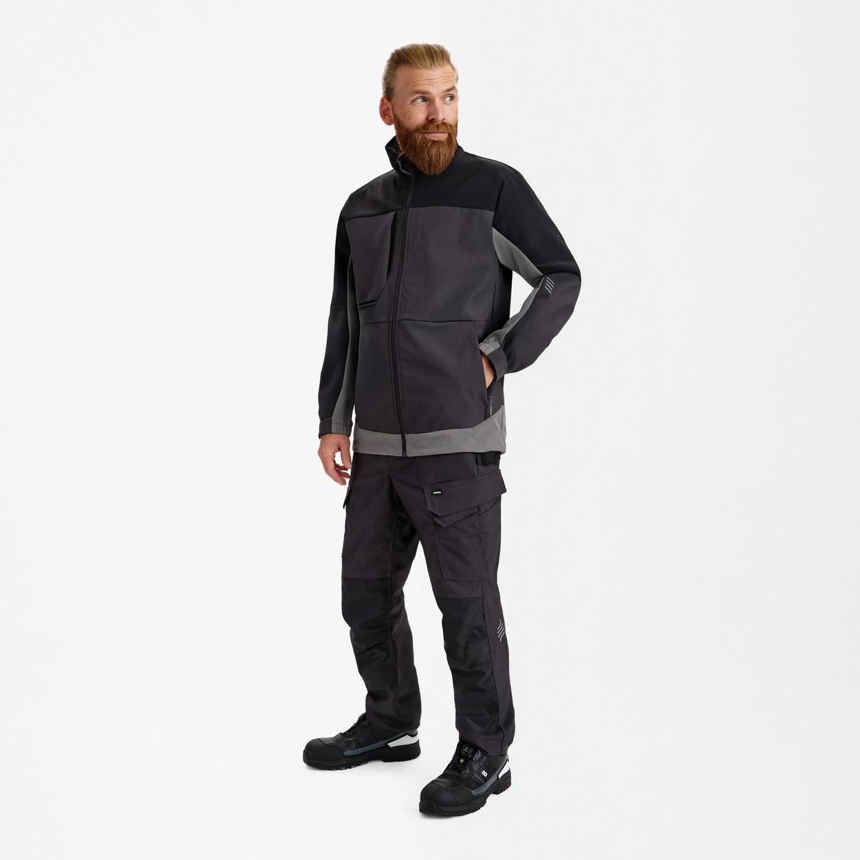 ENGEL Entire Softshelljacke in Anthrazitgrau/Schwarz, Größe XS