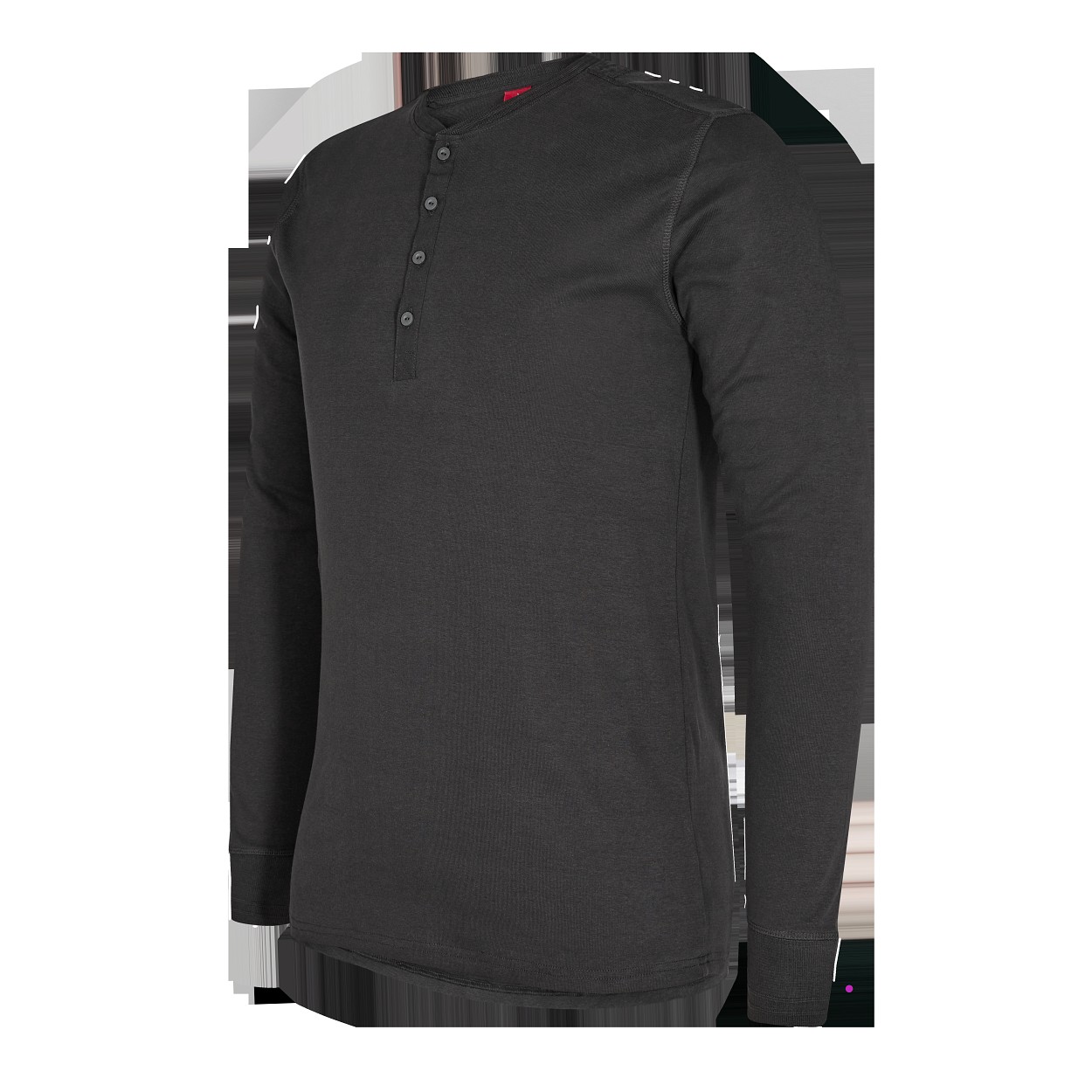 ENGEL Extend Grandad langarm-Shirt in Anthrazit Grau, Größe XS