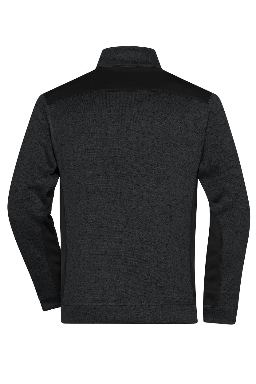 Men's Knitted Workwear Fleece Jacket - STRONG - "JN862" in Black/Black, Größe 6XL - Daiber