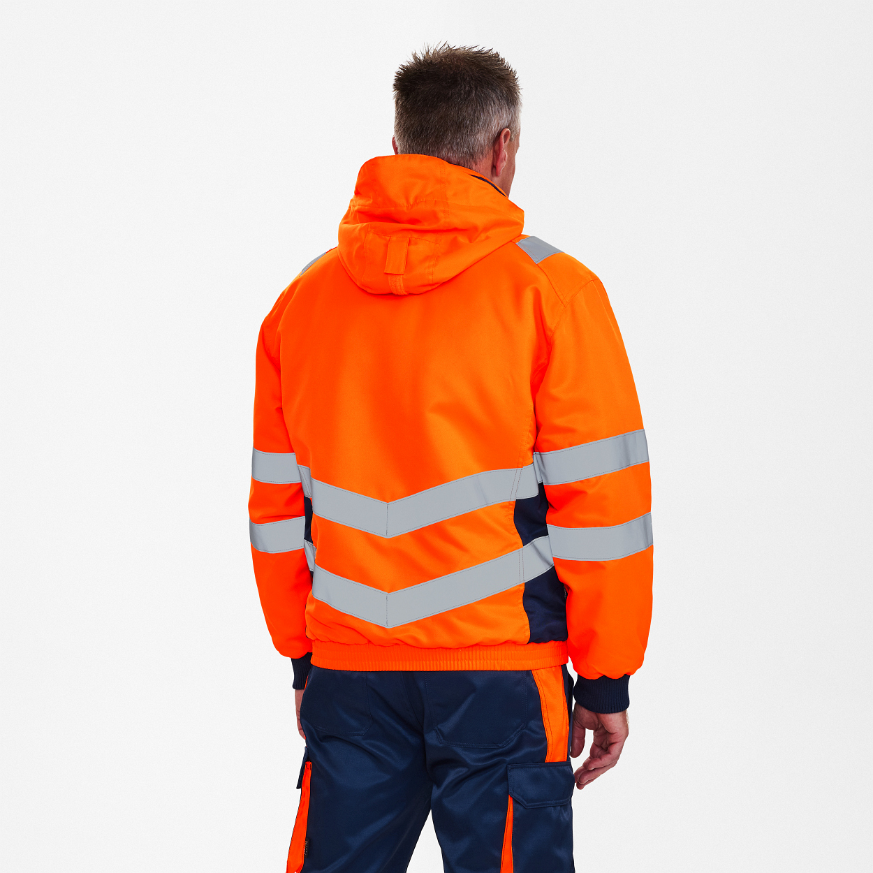 ENGEL Safety Pilotjacke in Orange/Blue ink, Größe 2XL
