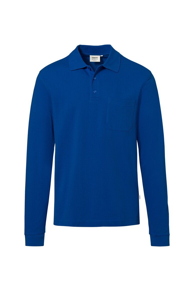 HAKRO 817 Pocket-Longsleeve-Polo MIKRALINAR® ECO in Royalblau, Größe 6XL