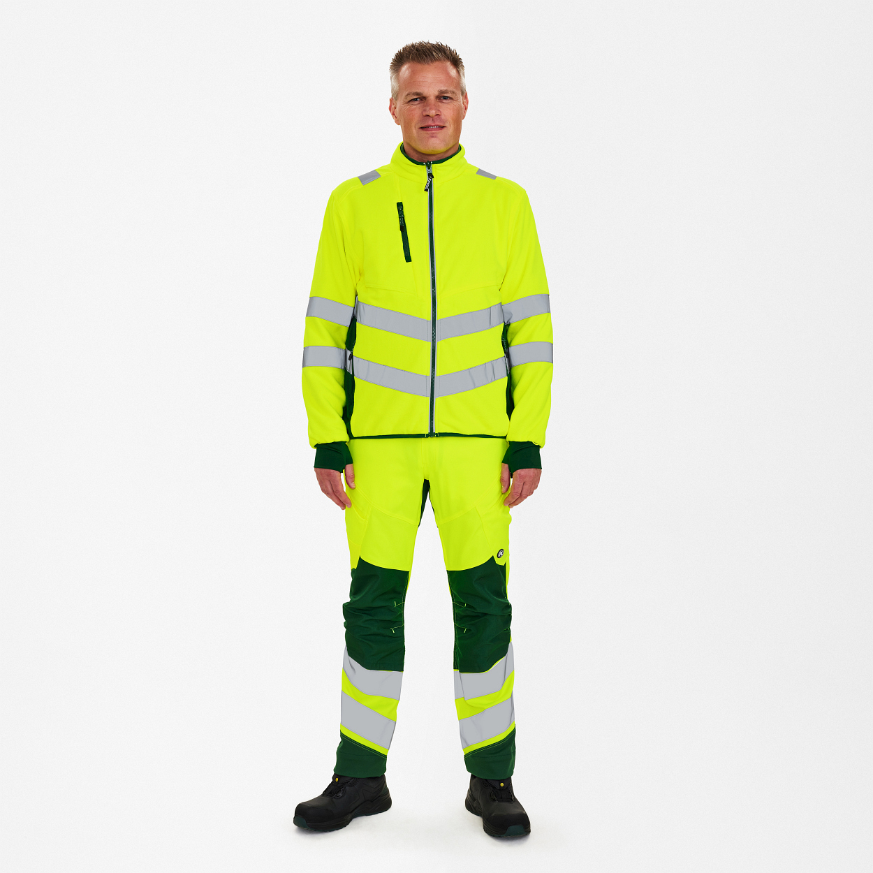 ENGEL Safety Fleecejacke in Gelb/Grün, Größe XS