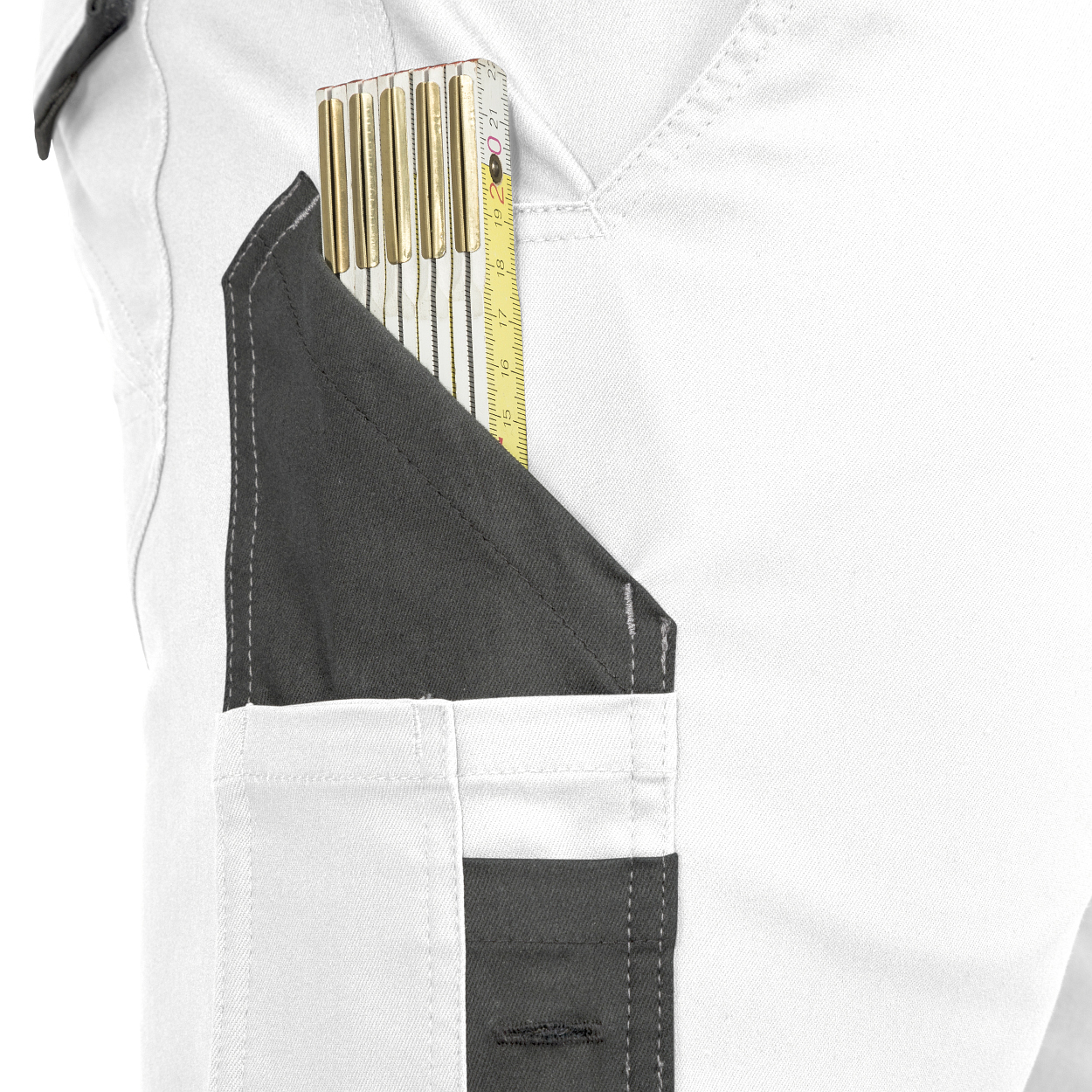 Bundhose Flex Line in Weiß-Grau, Gr. 102 von Leibwächter Damen Shorts Flex Line Weiß/Grau FLXDK, Gr. 52 von Leibwächter