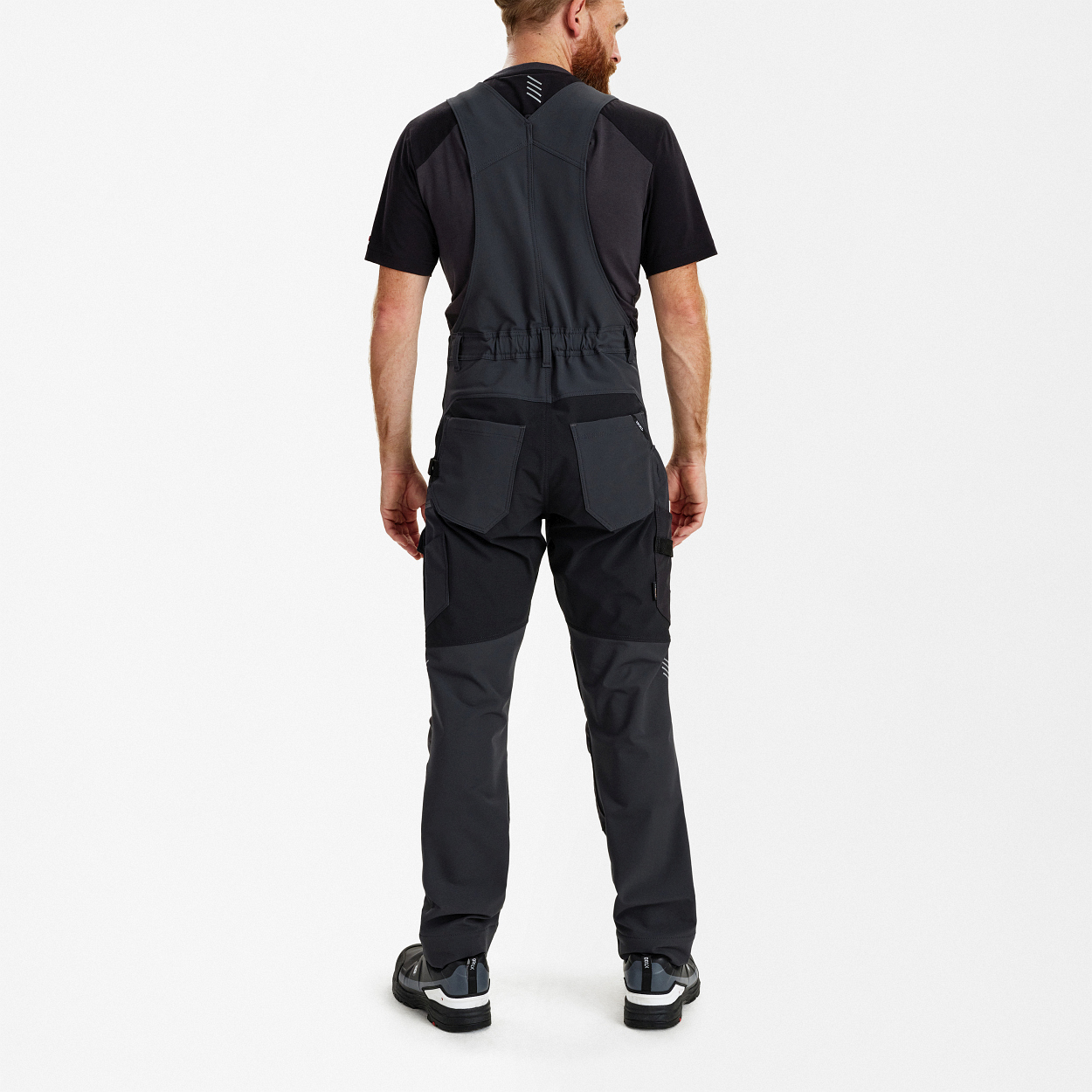 ENGEL Entire Latzhose mit 4-Wege-Stretch in Anthrazitgrau/Schwarz, Größe 26