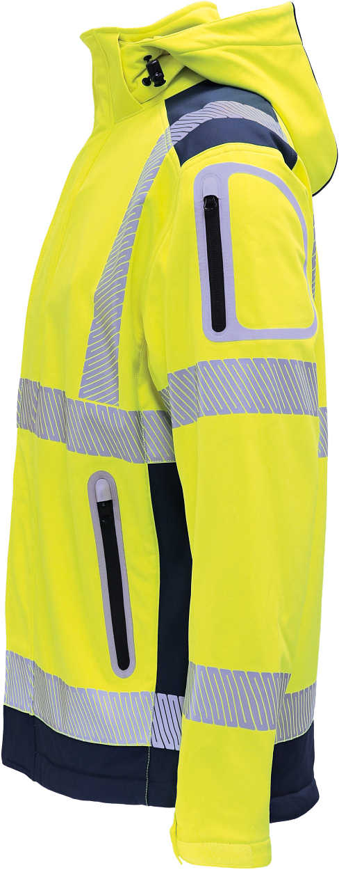 Kontrast-Softshelljacke leuchtgelb-marine in Gr. XXL von Vizwell