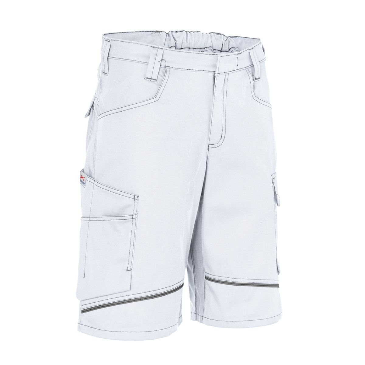 KÜBLER ICONIQ cotton Shorts in Weiß / Anthrazit, Größe 52