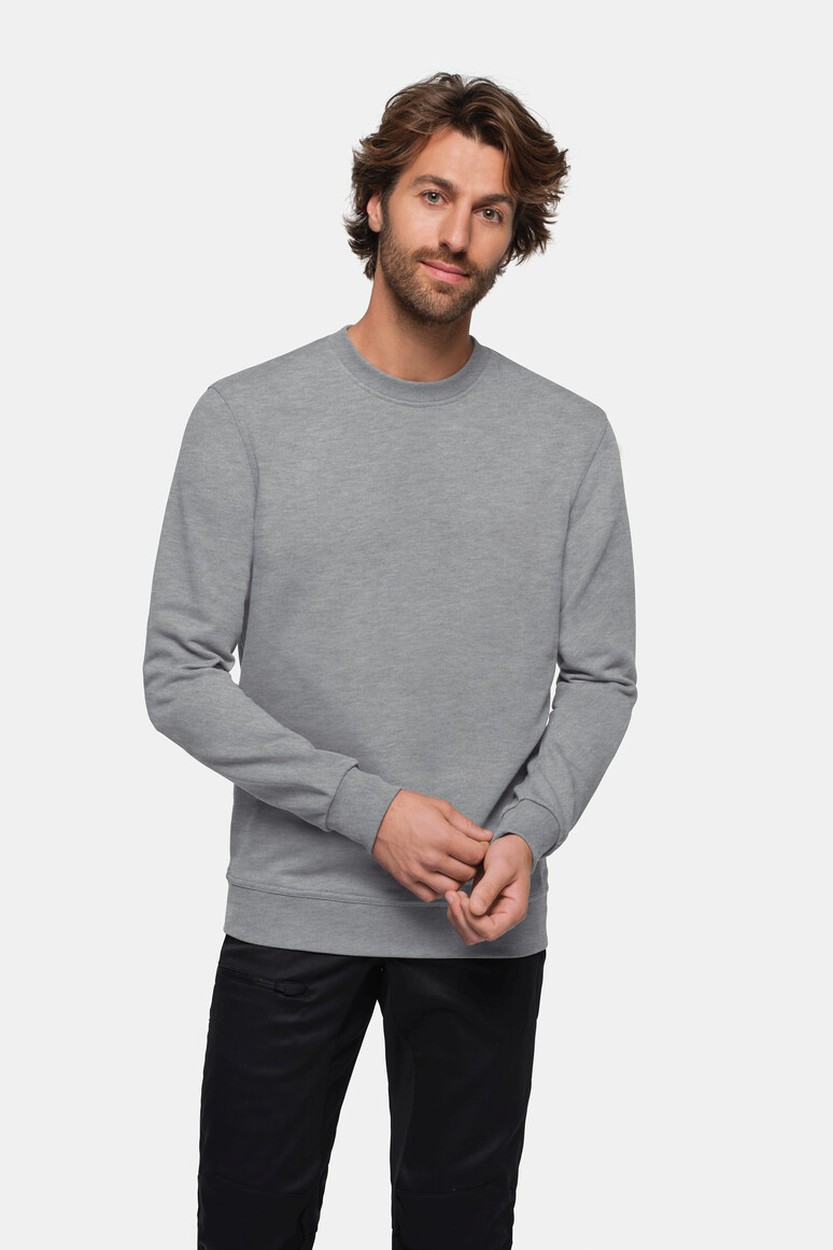 HAKRO 475 Sweatshirt MIKRALINAR® in Grau meliert, Größe 6XL