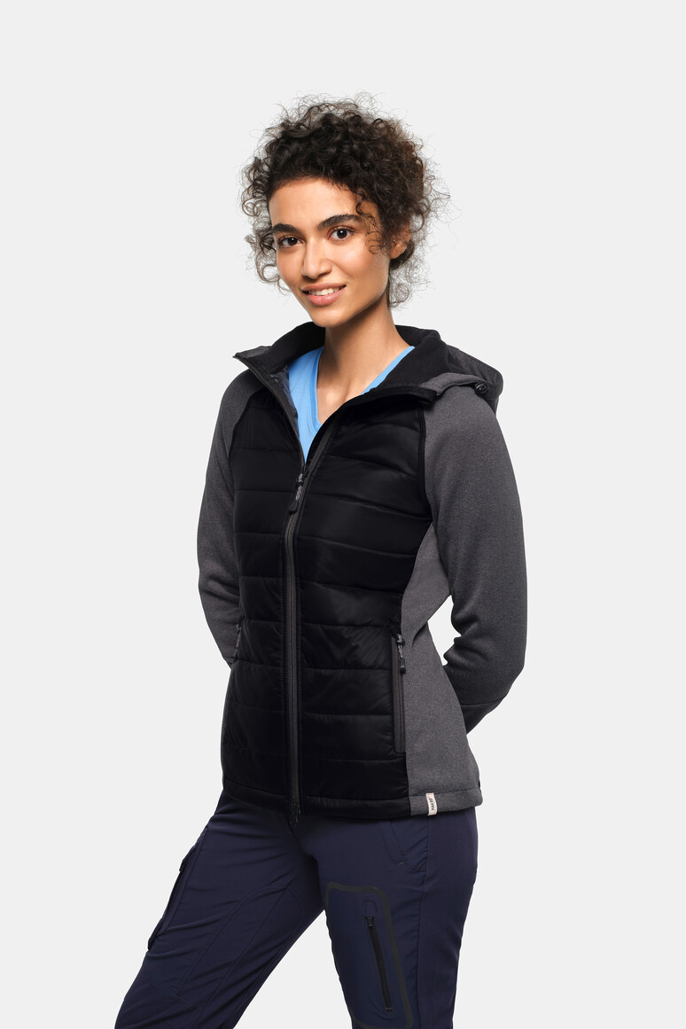 HAKRO 265 Damen Hybridjacke Maryland in Schwarz, Größe 3XL