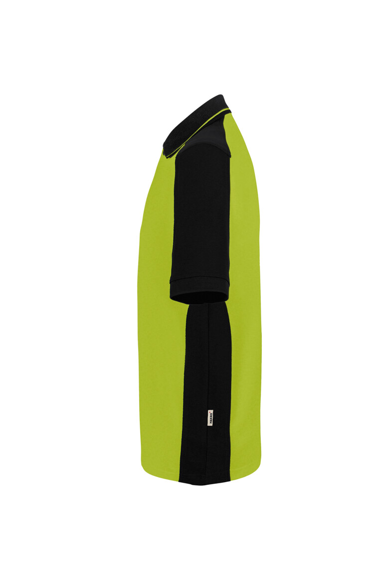 HAKRO 539 Poloshirt Contrast MIKRALINAR® ECO in Kiwi/Schwarz, Größe 6XL