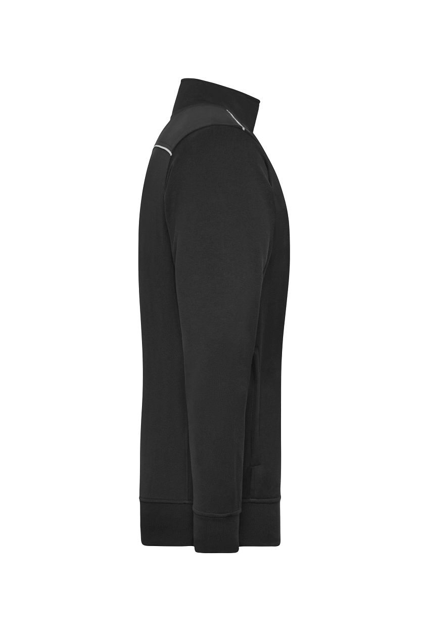 Workwear Sweat Jacket - SOLID - "JN894" in Black, Größe 6XL - Daiber