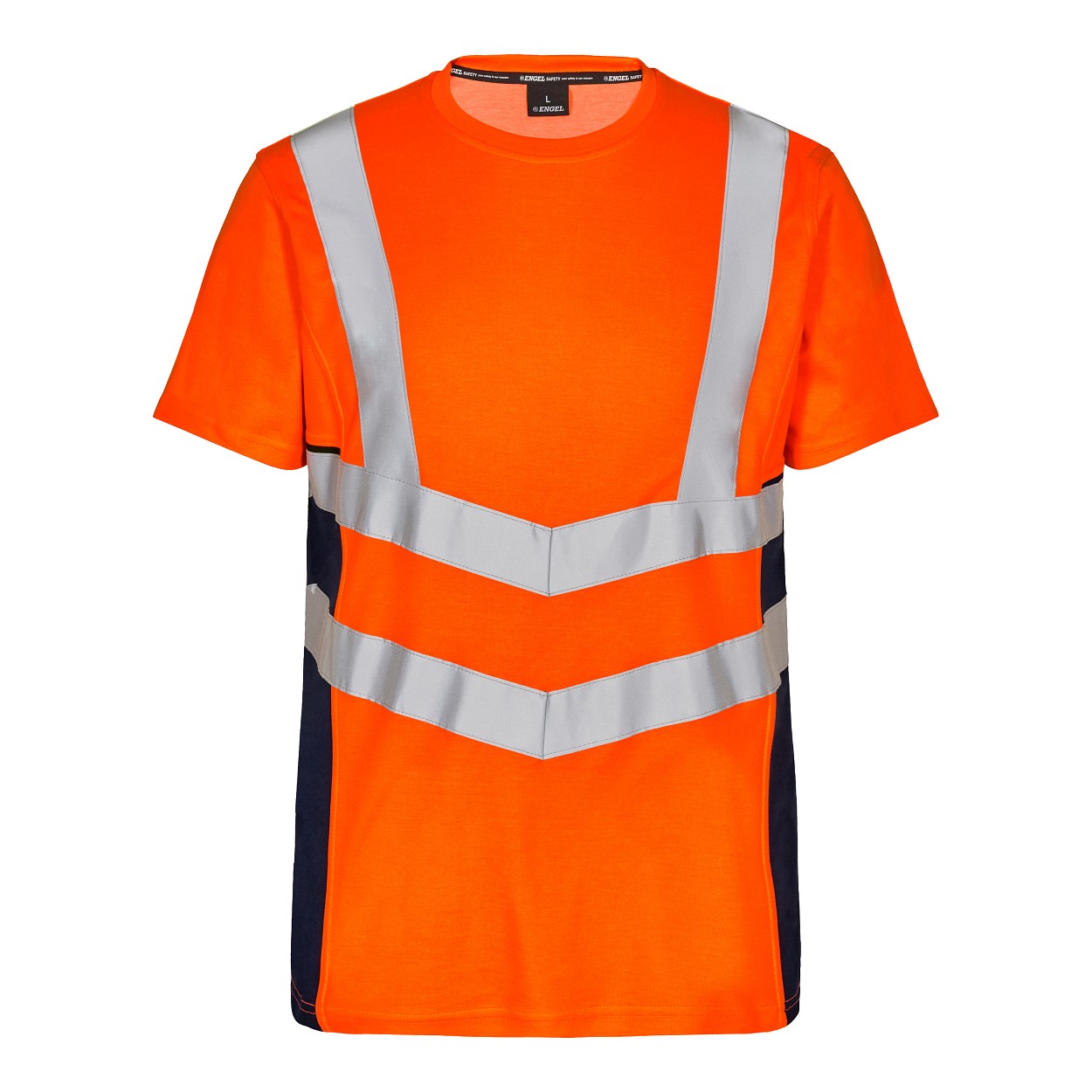 ENGEL Safety T-Shirt in Orange/Blue ink, Größe XS