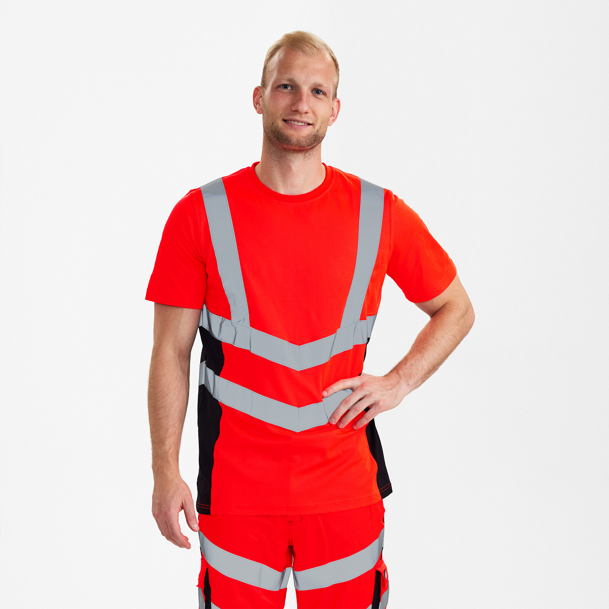 ENGEL Safety T-Shirt in Rot/Schwarz, Größe XS