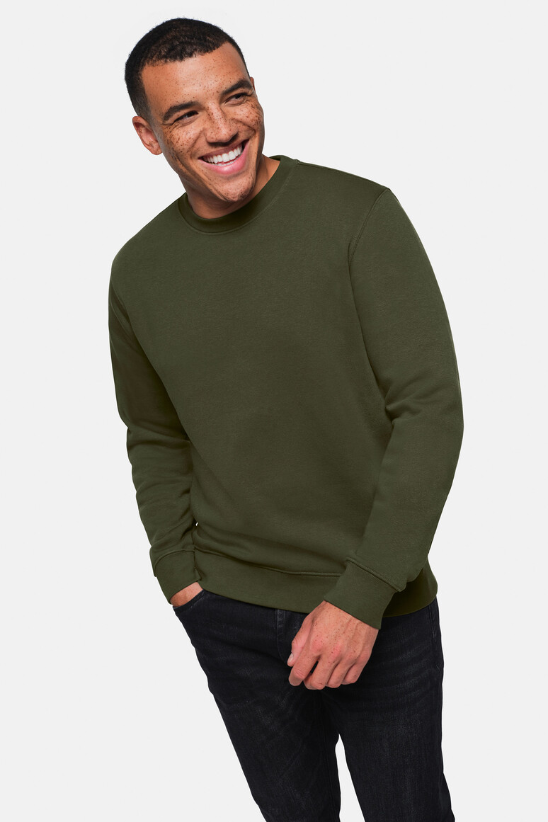 HAKRO 570 Sweatshirt Bio-Baumwolle GOTS in Olive, Größe 6XL