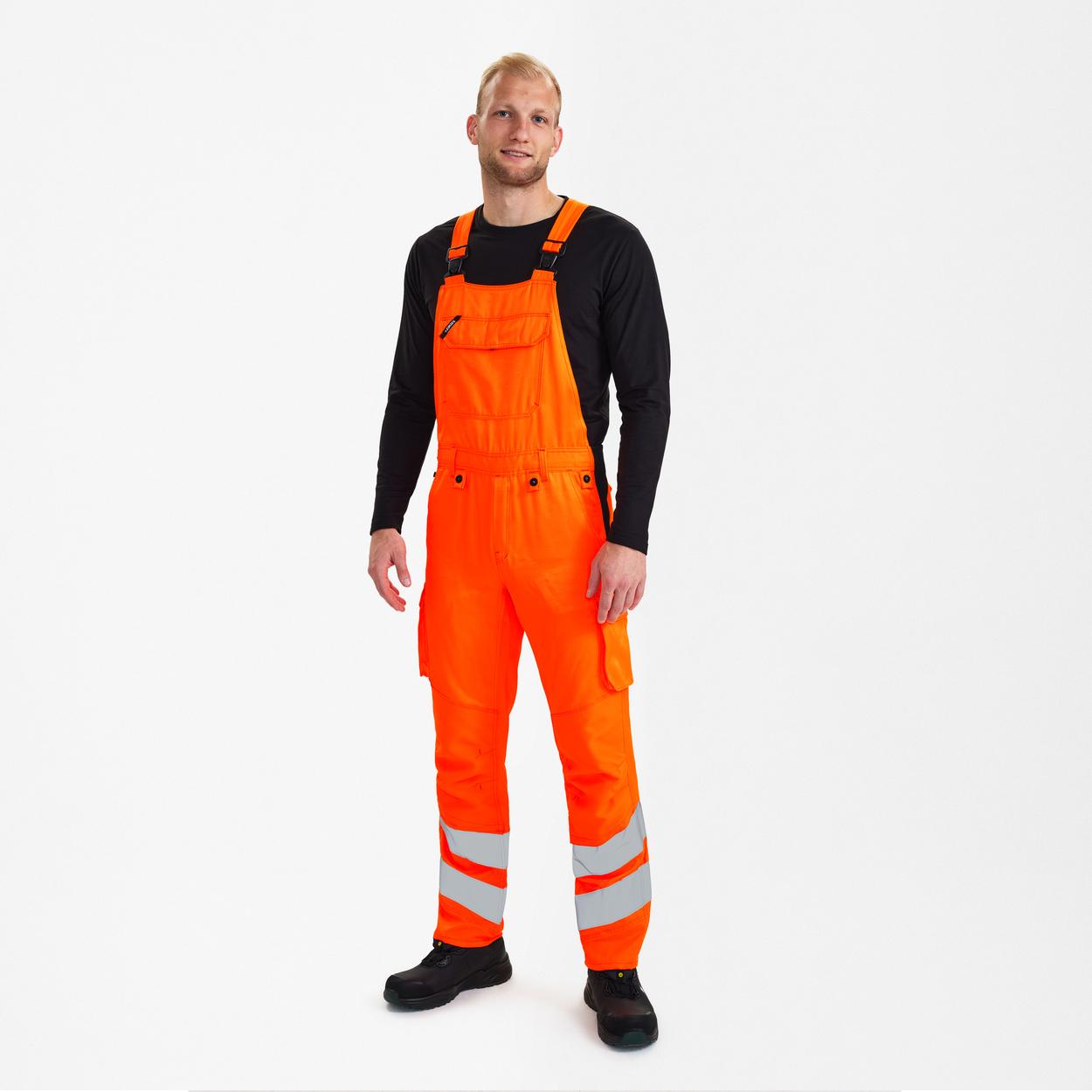 ENGEL Safety Light Latzhose in Hi-vis Orange, Größe 106