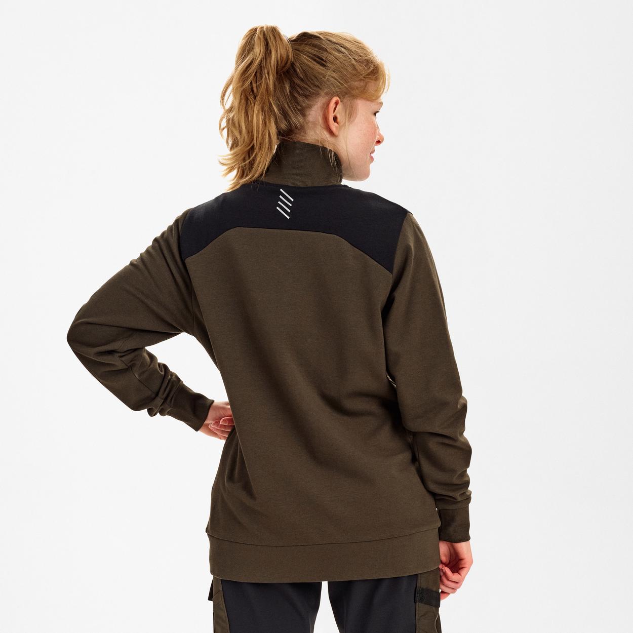 ENGEL Entire Damen Sweatcardigan mit Kragen in Forest Green/Schwarz, Größe XS