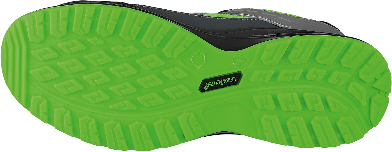 Halbschuh L1295 Basel in Grau/Schwarz/Grün, Gr. 47 von Leibwächter