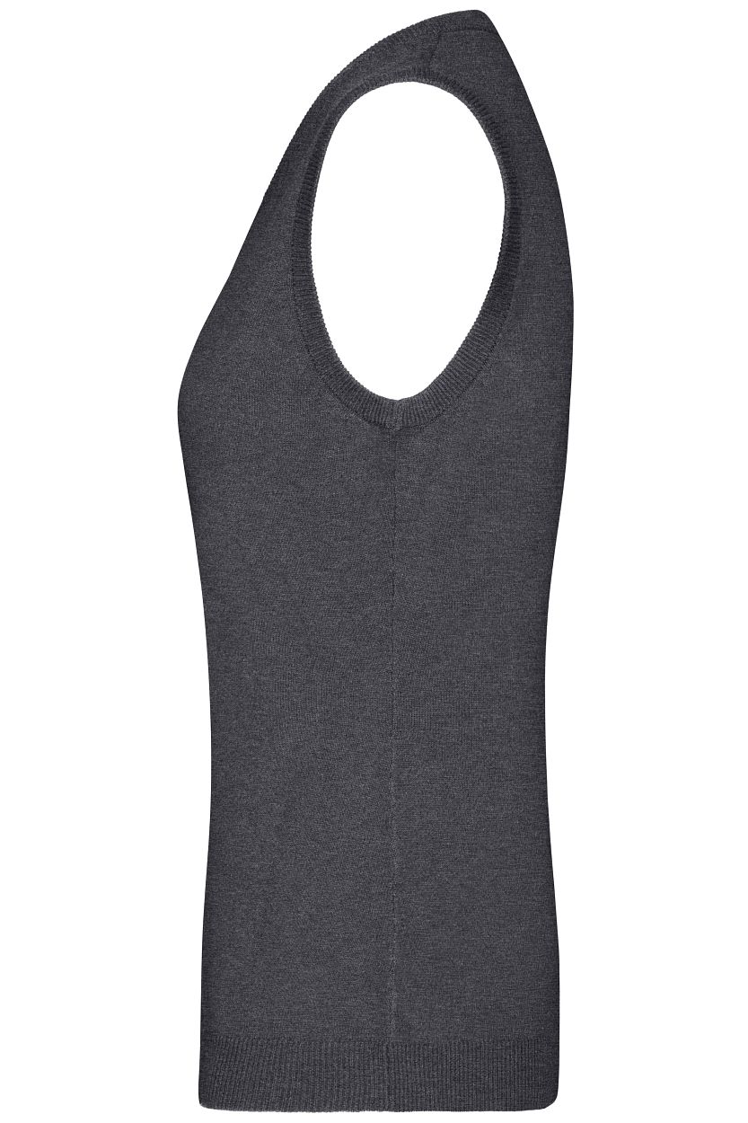 Ladies' V-Neck Pullunder "JN656" in Anthracite-Melange, Größe 2XL - Daiber