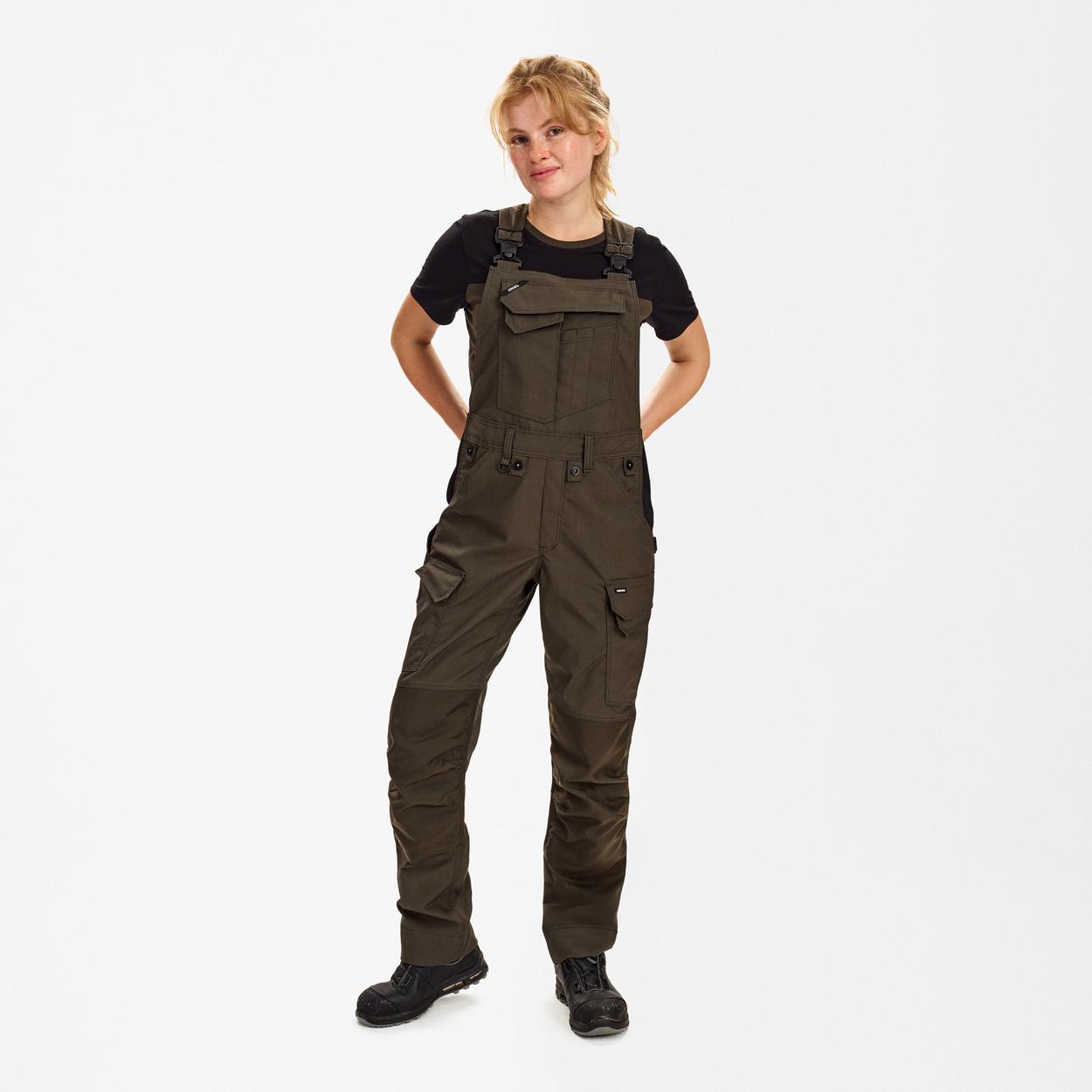 ENGEL Entire Damen Latzhose mit 2-Wege-Stretch in Forest Green, Größe 48