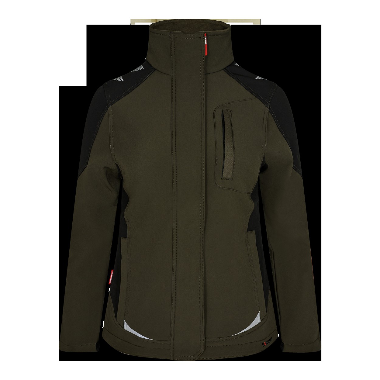 ENGEL Galaxy Damen Softshelljacke in Forest Green/Schwarz, Größe XS