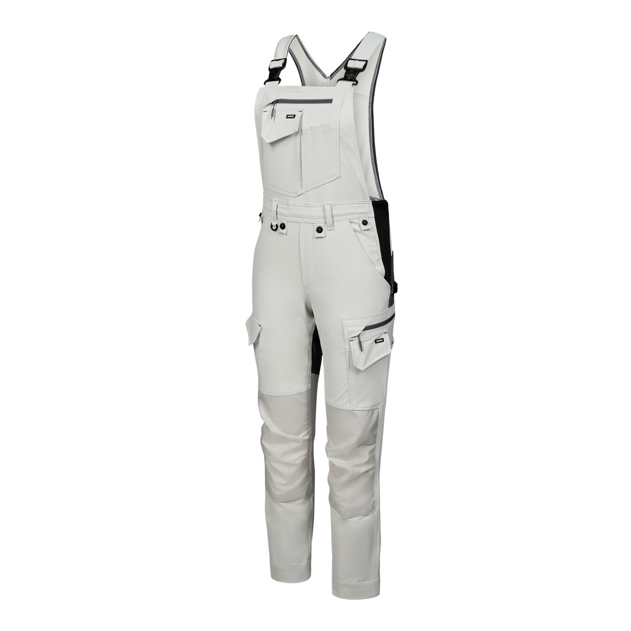 ENGEL Entire Damen Latzhose mit 4-Wege-Stretch in Bone White / Anthracite Grey, Größe 48