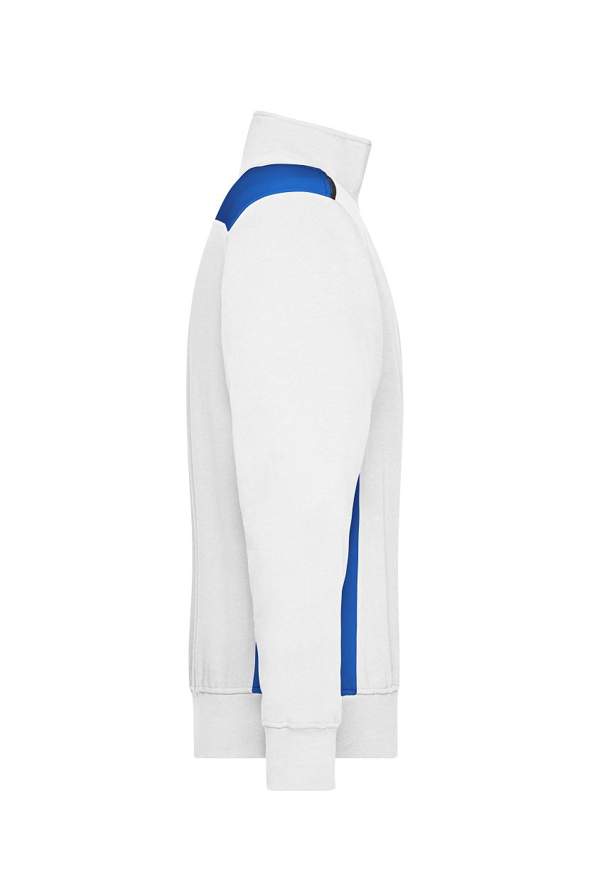 Workwear Half-Zip Sweat - COLOR - "JN868" in White/Royal, Größe 6XL - Daiber