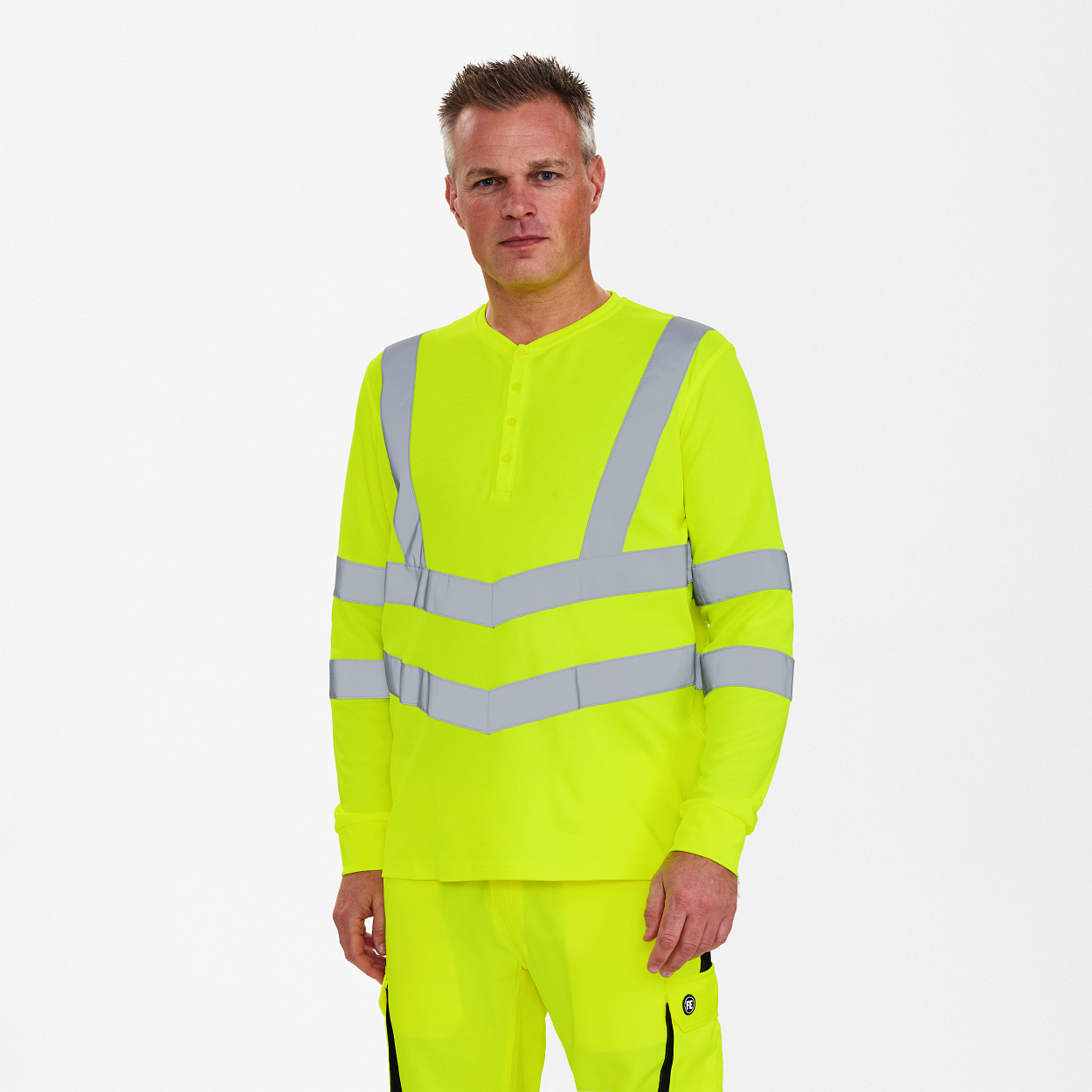 ENGEL Safety Grandad langarm-Shirt in Gelb, Größe XS