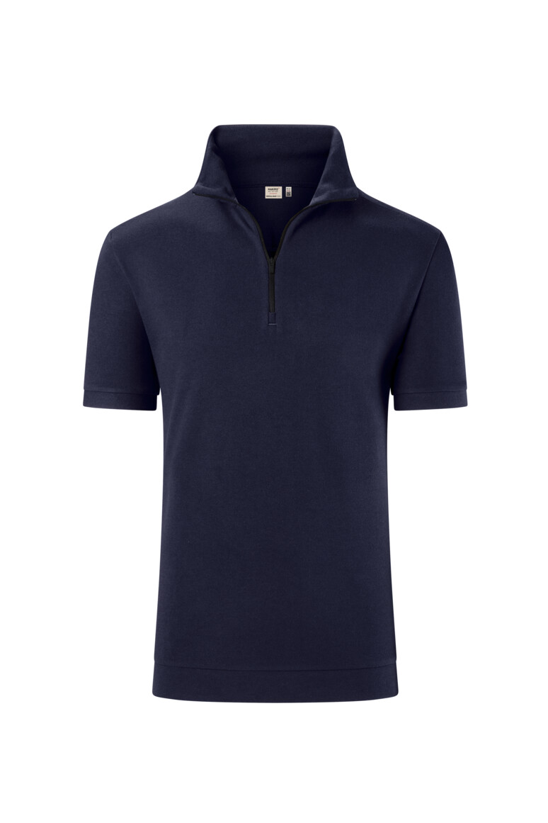 HAKRO 534 Zip-Shirt Piqué MIKRALINAR® ECO in Tinte, Größe 6XL