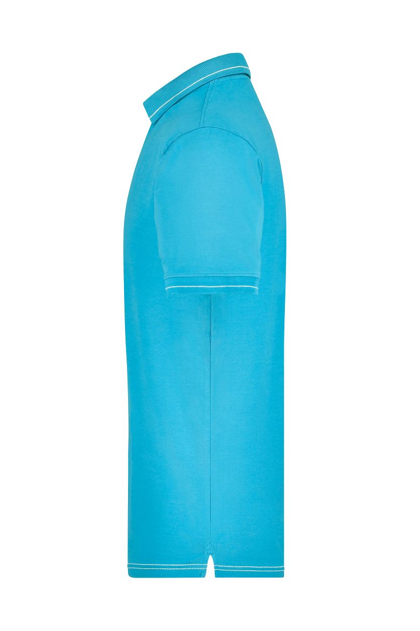 Men's Elastic Polo "JN569" in Aqua/White, Größe 3XL - Daiber