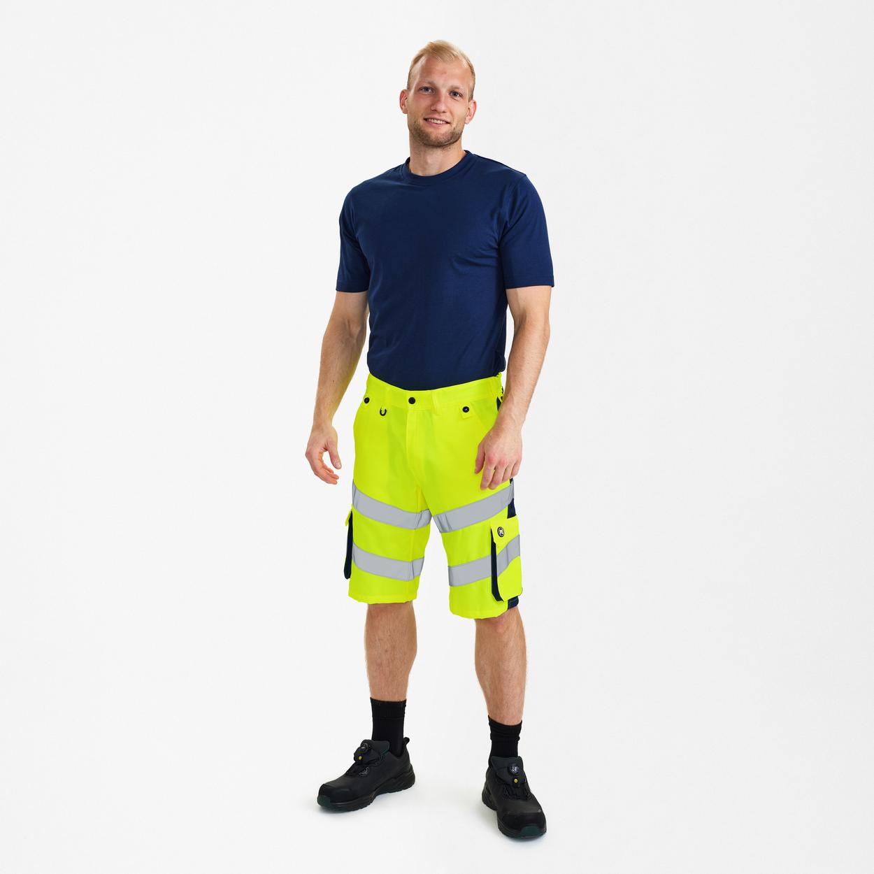 ENGEL Safety Light Arbeitsshorts in Gelb/Blue Ink, Größe 54